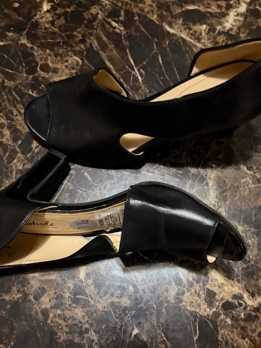 Life Stride Black Open-Toe Women's Heels - Picture 2 of 4